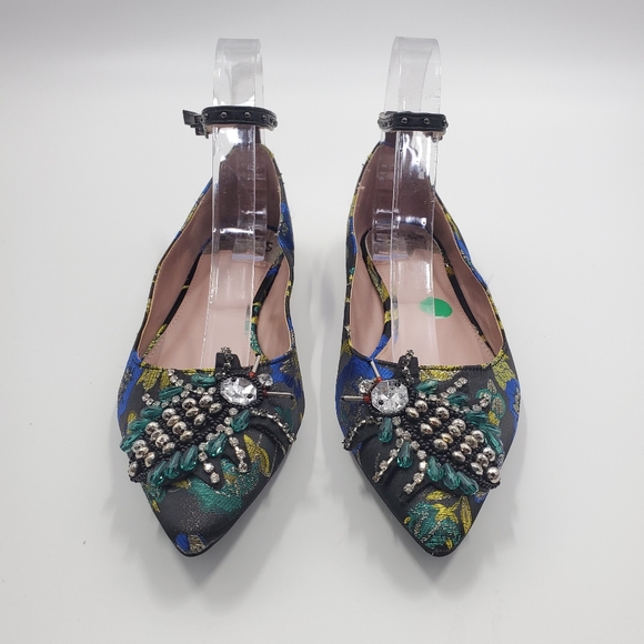 Cirus Sam Edelman Rocco Ankle Strap Flat Bedazzled - Picture 4 of 10